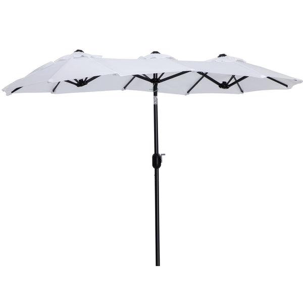 acquista Ombrellone da Giardino Doppio 285x147x227 cm in Acciaio e Poliestere Bianco