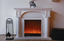Camino Elettrico da Pavimento 102x120x33 cm Effetto Fiamma 1500W Lisbona mini Bianco