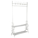 Appendiabiti in Metallo 5 Posti con Ripiani 100x37H182,5cm Bianco