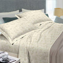 Set Lenzuola Matrimoniale in Cotone Sopra Sotto e Federe Cober Monica Ecrù