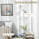 Piantana da Interno 3x E27 Ø27x159 cm 3 Punti Luce in Acciaio e Vetro Argento