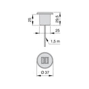 Connettore Rotondo a Incasso 2 Prese Usb 37 mm Plastica Grigio Metallizzato Emuca