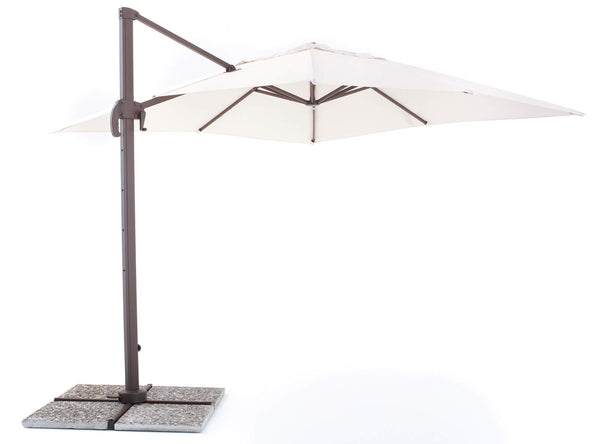 sconto Parasol de Jardin Décentralisé 3x4m en Aluminium et Polyester Senso Ecru