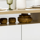 Tavolo con Armadietto 110x70x75,5 cm in Legno Trciolare Bianco e Naturale