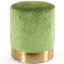 Pouf Poggiapiedi 31x31x38 cm in Metallo MDF e Tessuto Velluto Verde Lime 