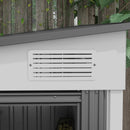 Casetta Box per Attrezzi da Giardino 154L x 206,5P x 160/181A cm con Base in Acciaio zincato Bianco