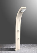 Doccia Solare da Esterno Giardino 40L Miscelatore e Lavapiedi Arkema Dada Fascia Inox Blu