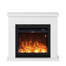 Camino Elettrico da Pavimento 99x88,3x25 cm Effetto Fiamma 1500W Sined Asciano Bianco