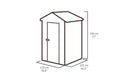 Casetta da Giardino Porta Attrezzi 129x103x196 cmin Resina Effetto Legno Keter Manor 4x3 Beige