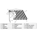 Tenda da Sole con Bracci Retrattili 3x2,5m Tessuto in Poliestere Disegno P4032