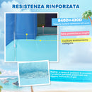 Gonfiabile Tema Squali per Bambini 405x345x235 cm con Scivolo Piscina Acqua-Palline in Tessuto Oxford 840D+420D Multicolore      