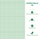 Serra da Giardino a Tunnel 180x180x200 cm con Porte e Finestre Avvolgibili in PE Verde