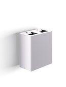 Pattumiera a Muro a 2 Scomparti Totale 40 L 51x28x56 cm con Contenitori Interni in Acciaio Verniciato Bianco 