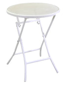 Set Tavolo e 2 Sedie Pieghevoli da Giardino in Ferro Lucca Bianco