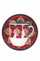 Set 6 Tazzine Caffè con Piattino in Porcellana Villa d'Este Home Tivoli Shiraz