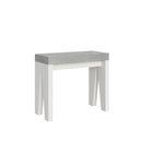 Consolle Allungabile 90-300x40x77 cm in Nobilitato Grigio e Bianco