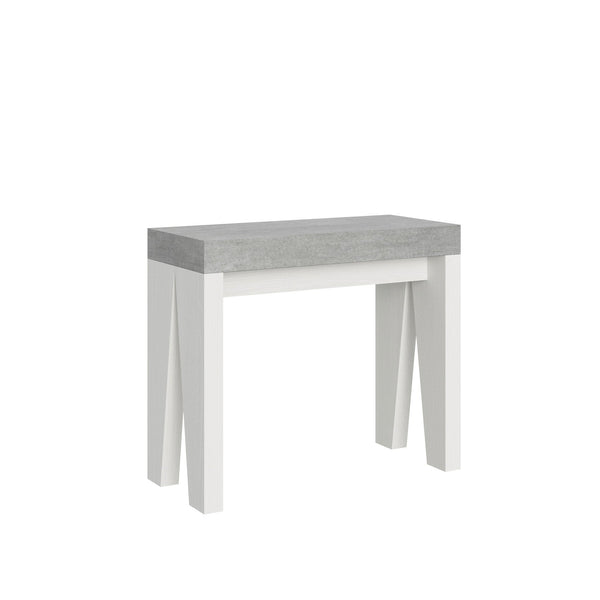 Consolle Allungabile 90-196x40x77 cm in Nobilitato Grigio e Bianco prezzo