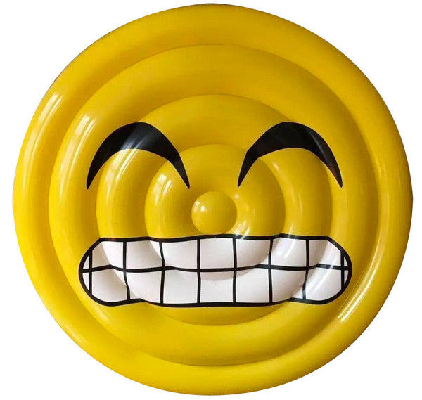 Matelas gonflable Ø150 cm en PVC en forme d'Emoji Ranieri Face Smile Jaune online