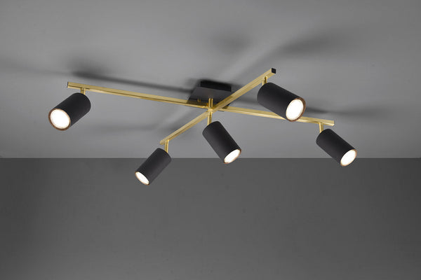 online Plafoniera da Interno Attacco GU10 in Metallo Nero e oro