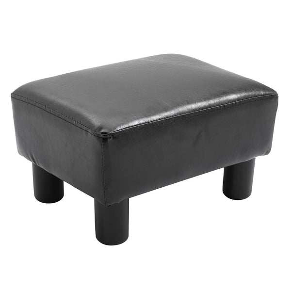sconto Repose-pieds en similicuir noir 40x30x24 cm