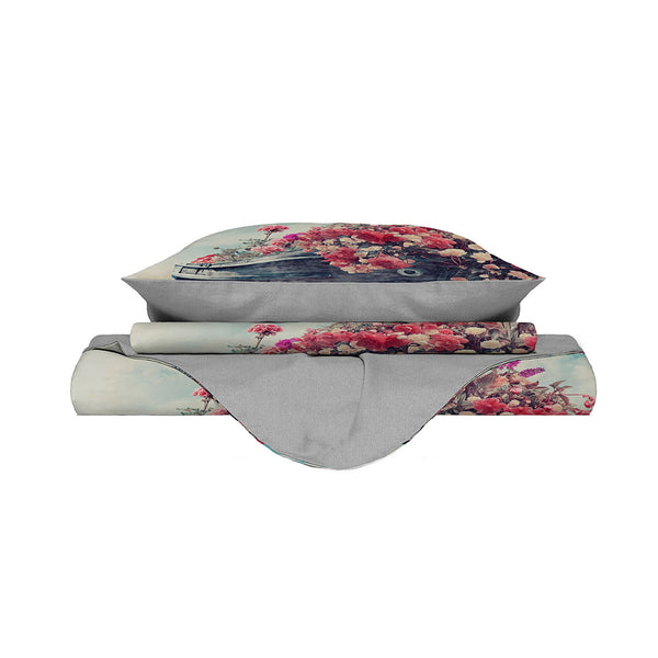 Housse de couette avec imprimé sur le sac double et les taies d'oreiller online