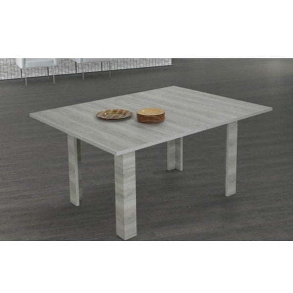 sconto Table extensible 100/200x100x76 cm Maribor olivier bouleau blanc