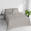 Set Lenzuola Sopra Sotto e 2 Federe Linea Water Washed Sabbia