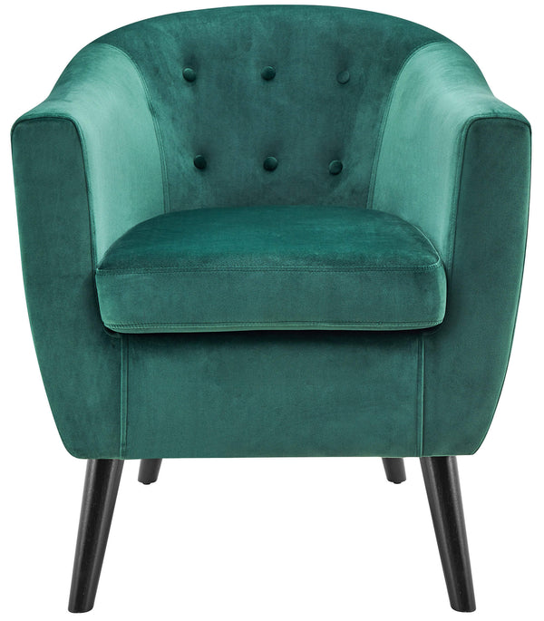 Fauteuil rembourré en tissu de velours Motti Maya vert foncé sconto
