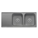 Lavello 116x50 cm 2 vasche gocciolatoio Titanio Samet