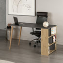 Scrivania 120x60x74 cm Pina 120 con libreria laterale noce antracite