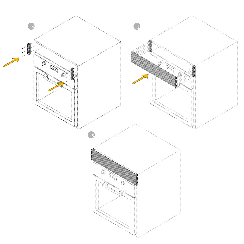 Griglia di Ventilazione 7 Doghe per Frigorifero o Forno da Incasso 60 cm in Alluminio Emuca