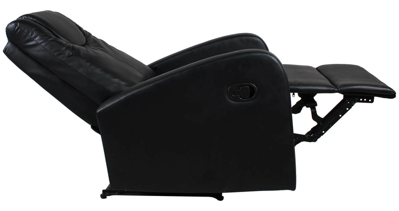 Poltrona Relax Manuale Reclinabile in Similpelle Vandi Nera