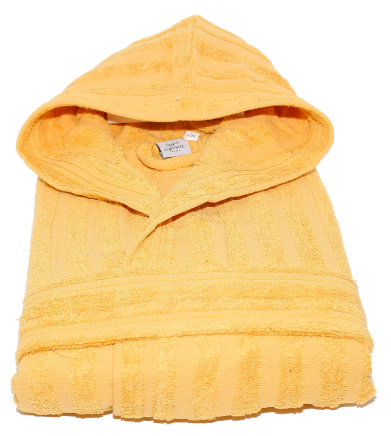 Accappatoio in Spugna 100% Cotone Sally Lines Senape Taglia S/M