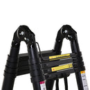 Scala Telescopica Pieghevole 10 Gradini 320x67x7 cm per Interni ed Esterni Nero 
