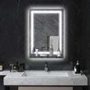 Specchio Bagno a Parete Cornice Luce LED a 3 Colori Mensola in Vetro 50x12x70 cm 