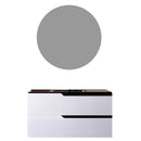 Mobile bagno 100 cm Sospeso Bianco Porcellana con Lavabo nero Opaco Boston con Specchio Rotondo Bonussi