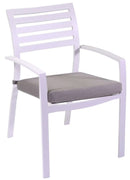 Sedia da Giardino 58x57x88cm in Alluminio Boston Bianca