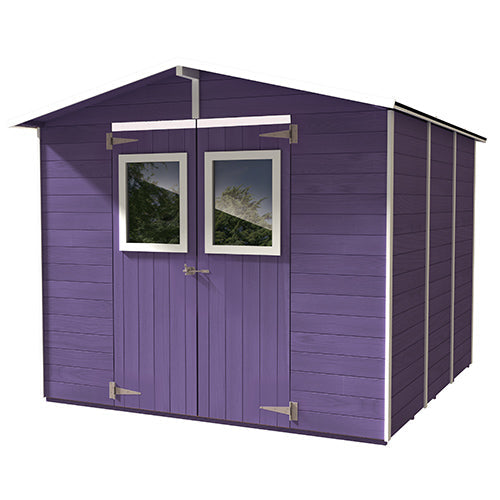 Petite Maison Abri Boîte en Bois Lilas pour Outils avec 2 Portes et Fenêtres 238X305X214Cm  prezzo