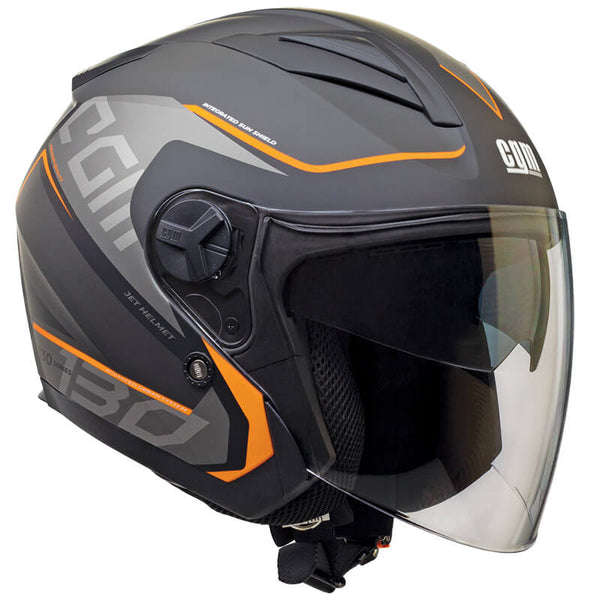 Casque Jet pour Scooter CGM Apache 130S Visière Longue Orange Mat Différentes Tailles online