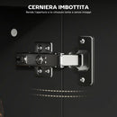 Armadietto a Specchio per Bagno 54x15,2x55,3 cm con Ripiano Aperto in Legno Nero  