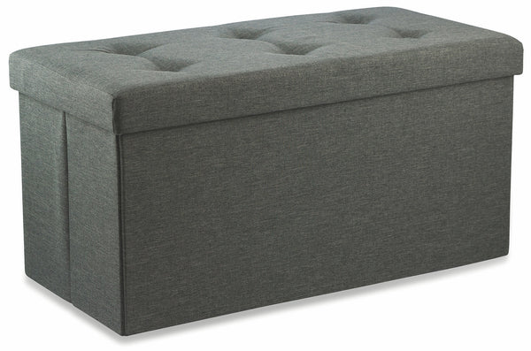 Pouf Chest Chest Container en Polyester Gris Soriani prezzo