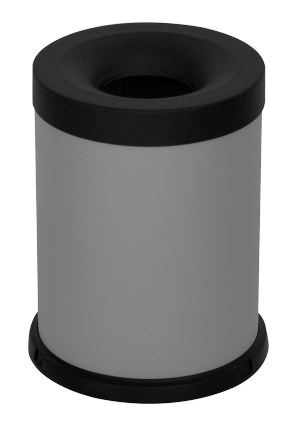 sconto Pattumiera Gettacarte Ø25xh35 cm Autoestinguente In Acciaio Verniciato Grigio
