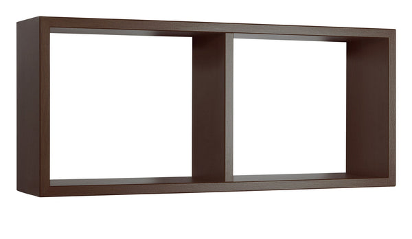 sconto Etagère rectangulaire 2 compartiments muraux 70x30x15,5 cm en fibre de bois Morgana Wengè