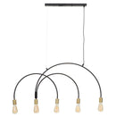 Lampadario Darky M 104x5x50 cm in Ferro Oro e Nero