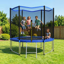 Trampolino Ø305x248 cm con Rete di Protezione e Scaletta per Esterni in Acciaio e PP Blu      