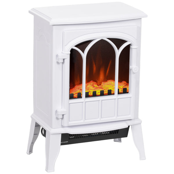 sconto Camino Elettrico da Terra 1000W-2000W con Effetto Fiamma Regolabile 39x23x56,5 cm Bianco