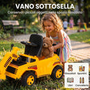 Ruspa Cavalcabile per Bambini 1-4 Anni 95x29x41 cm con Rullo Compressore Sollevabile Clacson e Vano Sotto Sedile in PP Giallo      