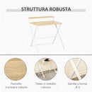 Scrivania Pieghevole 81,5x70x84 cm in Metallo e Truciolare Bianco