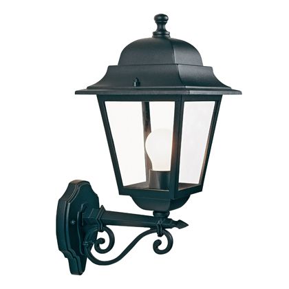 Lampada Applique Grande in Alto Colore Nero da Esterno Linea Quadrata Sovil