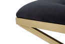 Panca Piramid 100x40x45 cm in Ferro e Spugna e Poliestere Oro e Nero